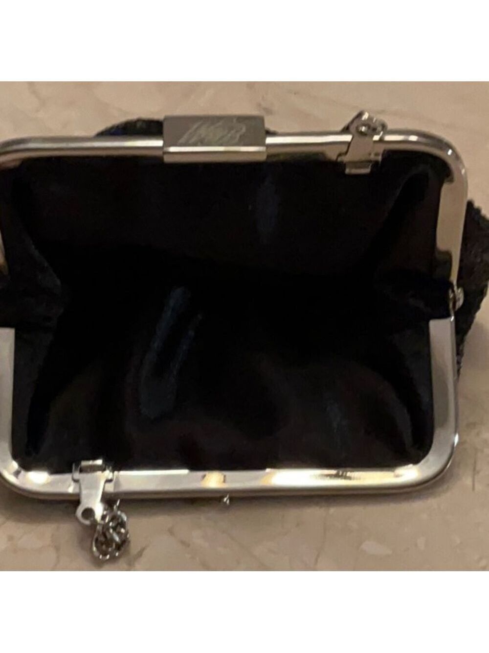 White House Black Market Mini Black Sequin Evening Bag Vintage - Picture 5 of 5